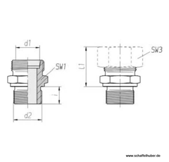 Schottverschraubung siehe Stückliste GE12LM22SCHOTT  M22 x 1,5