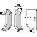 Fräsmesser Rechts 193 x 50 P.G.S. Nachbau