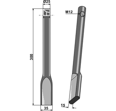 Dent niveleuse pour vibroculteur HE-VA 14350 adaptable - Blacksteel©