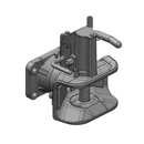 Flanschzugmaul  140x80 mm, Ø 32 mm Schwarz      