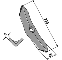 Schar fürFrontladerzinkengrubber KNERNELAND KK103011 Nachbau