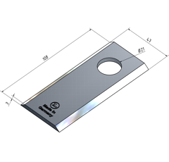 KM-Klinge glatt 108x48x3 mm,LochØ: 21 mm 495806N New Holland Nachbau 