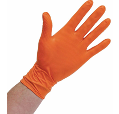 Boîte de 50 gants oranges phytosanitaires jetables en nitrile | GRIP