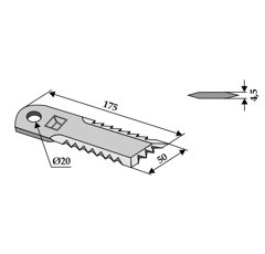Fräsmesser für MASSEY FERGUSON HF44443 Nachbau