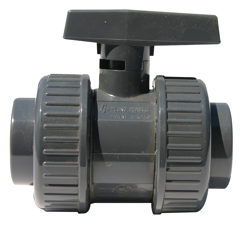 Vanne double union à poignée grise femelle/femelle 90 - RENSON