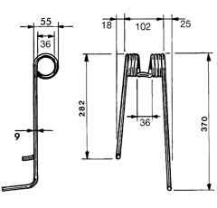 Federzinken LELY links G160 41003208L GW131G - Nachbau