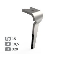 Dent de herse rotative Droite plaquettes carbure, fixation rapide KVERNELAND MA46010150 adaptable