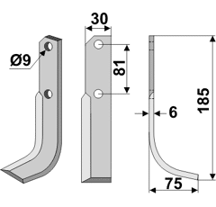 Fräsmesser Rechts 185 x 30 Bertolini Nachbau