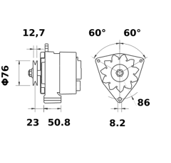 Alternateur MAHLE LETRIKA 14 V - 55 A / MG 228