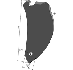 Déflecteur latéral pour cultivateur KONGSKILDE 7204027028 adaptable