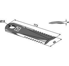Couteau cranté pour moissonneuse-batteuse NEW HOLLAND 84437624 adaptable - BlackSteel©