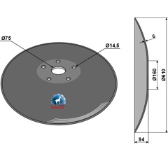 Disco liso ?610x6 para cultivador ? 75 adaptable - Blacksteel©