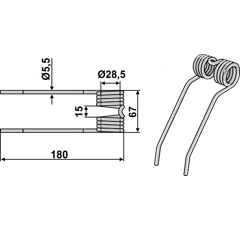 Dent de fenaison - galvanisées pour presse à balle MC HALE CTN00008 adaptable - BlackSteel©