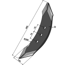 Grubberschare 480x105 mm Köckerling Nachbau 101IND662