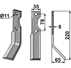 Rotorzinken Rechts 220 x 35 Simon Nachbau
