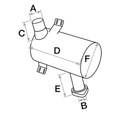 Pot d'échappement MASSEY-FERGUSON adaptable 3388434M1 - 3383013M1