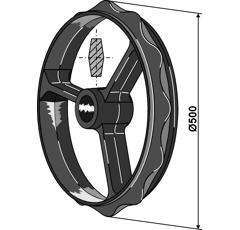 Roue cambridge lisse pour rouleau DAL-BO 15384 adaptable - BlackSteel©