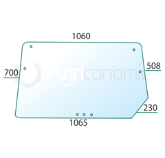 Vitre arrière teintée pour machine agricole DEUTZ 4352384 adaptable