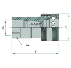 Coupleur femelle NV 38 GAS F FASTER 3/8" BSP
