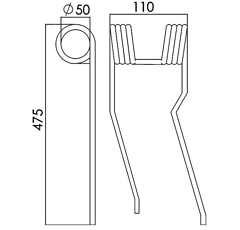 Heuwenderzinken JF-STOLL 2501080 GW56 - Nachbau