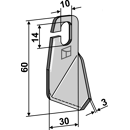 Fléau gauche à ailettes 60 mm pour broyeur AMAZONE 995780 adaptable