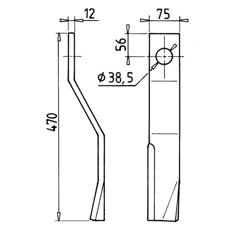 Fléau 75 mm pour gyrobroyeur GYRAX adaptable