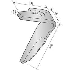 Dent droite pour herse rotative AMAZONE 954426 origine