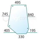 Vitre de porte de machine agricole MASSEY FERGUSON 3301845M4 adaptable