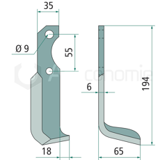 Lame droite pour fraise BERTOLINI 15602 adaptable