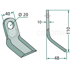 Schlegelmesser 110 x 40 mm für Mulcher SICMA - Nachbau