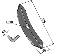 Soc 260 x 58 mm pour cultivateur adaptable