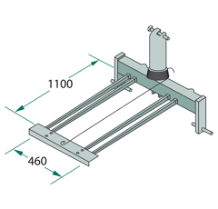 Fourche à balles Ø 42 mm pour tracteur adaptable