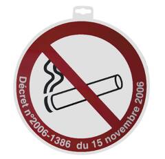 Plaque "DEFENSE DE FUMER + DECRET" officiel