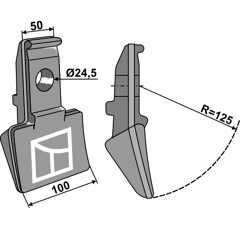 Marteau pour broyeur 100x50mm DOPPSTADT Adaptable Blacksteel©