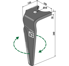 Kreiseleggenzinken rechts FALC 340x100 541106 Nachbau