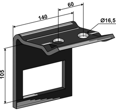 Halter für Zinken 105 mm Nachbau  