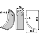 Fräsmesser Rechts 176 x 60 Goldoni Nachbau