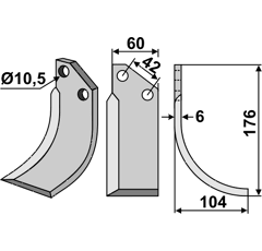 Fräsmesser Rechts 176 x 60 Goldoni Nachbau