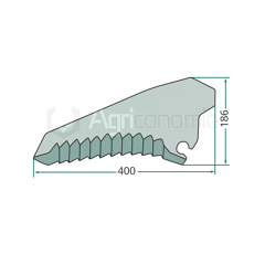 Couteau pour autochargeuse 400 x 186 x 5 mm KRONE 347216.7 adaptable
