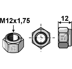 Écrous à freinage interne pour RABE 980DV12M adaptable - BlackSteel©