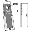 Couteau droit pour broyeur PEGORARO 009118 adaptable - Blacksteel©