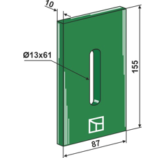 Racloir synthétique 155 x 87 mm pour rouleau packer KVERNELAND adaptable