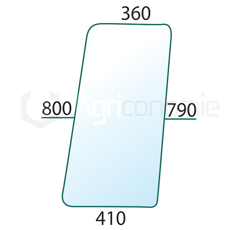 Vitre latérale D/G pour machine agricole RENAULT 6005002915 adaptable