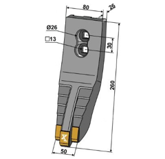 Väderstad 205006 – Flügelschar Marathon 260 mm – Hartmetall  