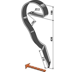 Schleppzinken  LI  60x10 KÖCKERLING 506220 Nachbau  