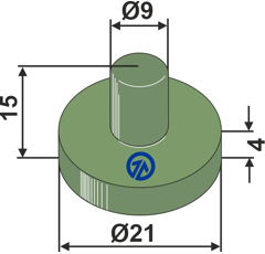 Elemento de resorte plástico Ø 21 mm para BOURGAULT adaptable