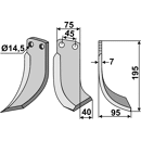 Fräsmesser Rechts 195 x 75 Gehring Nachbau