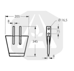 Bêche large 345 mm CELLI 261570 adaptable