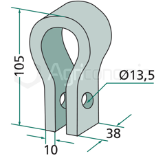 Bride 105 mm pour broyeur TAARUP 49303000 adaptable