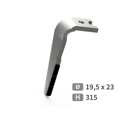 Dent de herse rotative Gauche plaquettes carbure, fixation rapide ALPEGO D05651 adaptable
